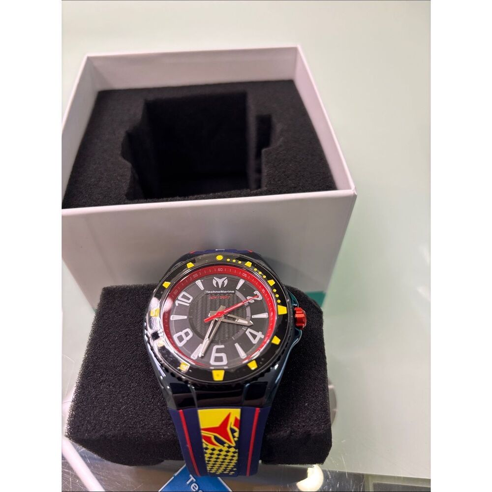 Technomarine Black, Navy Red & Yellow Racing legends Sport Watch